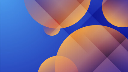 Abstract blue background with neon gradient of pink and orange yellow. Vector illustration