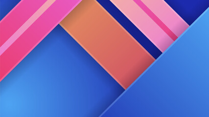 Abstract blue background with neon gradient of pink and orange yellow. Vector illustration
