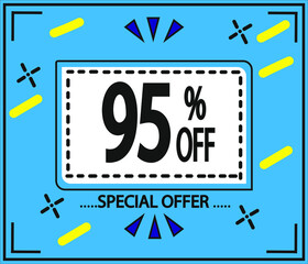 95% discount. Special Offer Marketing Ad.
blue banner