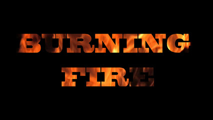 Burning Fire. Fire burning text animation on black background   Text animation effect  