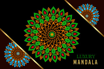 Luxury Ornamental mandala background with golden arabesque pattern Arabic Islamic east style. Decorative mandala for print, Vector geometric floral pattern.