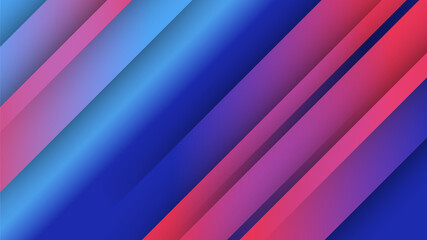Abstract blue background with pink orange yellow neon gradient. Vector illustration