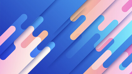 Abstract blue background with pink orange yellow neon gradient. Vector illustration