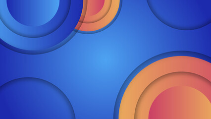 Abstract blue background with pink orange yellow neon gradient. Vector illustration