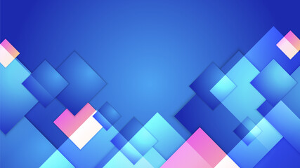 Abstract blue background with pink orange yellow neon gradient. Vector illustration