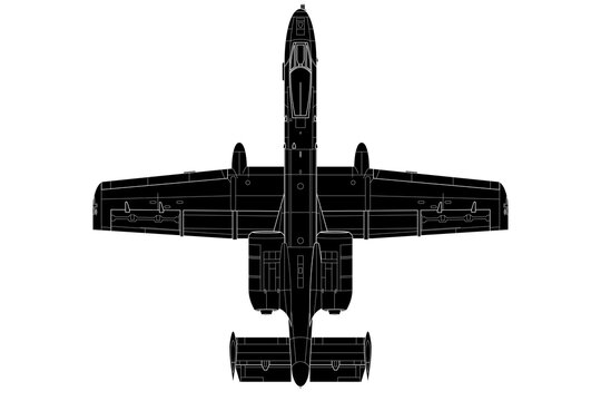 Vista de planta de avi&oacute;n de combate A-10