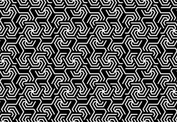 Abstract geometric pattern with stripes, lines. Seamless vector background. White and black ornament. Simple lattice graphic design