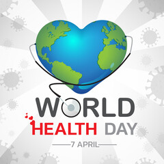 Fototapeta premium World Health Day is a global health awareness day celebrated every year on 7th April. Vector illustration design