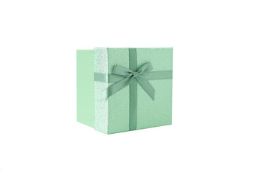Gift box with a bow on a white background, isolated. Events and holidays. Christmas