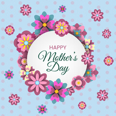 Happy Mother's Day. Elegant advertising banner with paper flowers to include text messages or congratulations