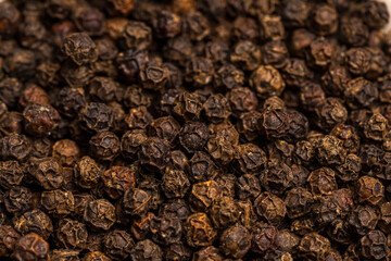 Black Pepper on a wooden background