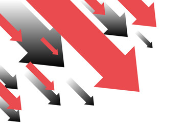 Financial crisis arrow down background