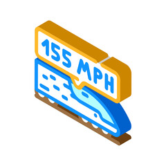 train speed isometric icon vector. train speed sign. isolated symbol illustration