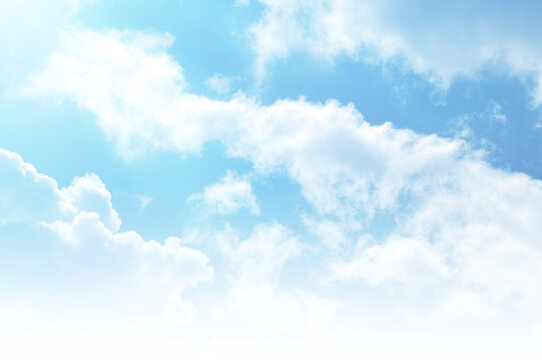 Blue sky with white cloud. The summer heaven is colorful clearing day Good weather and beautiful nature in the morning.
