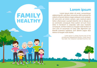 Obraz na płótnie Canvas Big family Healthy concept poster 1