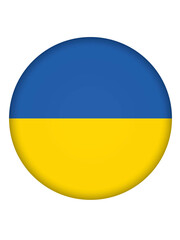 round button with Ukrainian flag