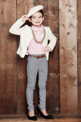 Bonjour. Portrait of an adorable little girl dressed fashionably in a cute beret. © Sanne B/peopleimages.com