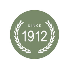Since 1912 year symbol