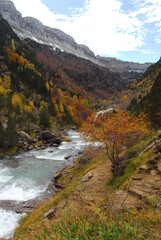El pirineo en otoño en Ordesa. Huesca.España
