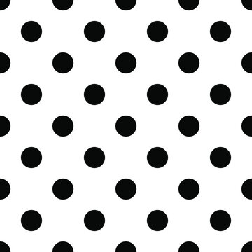 Polka dot seamless black and white vector pattern.
