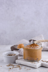 Sunflower butter or sunbutter. Hypoallergenic spread