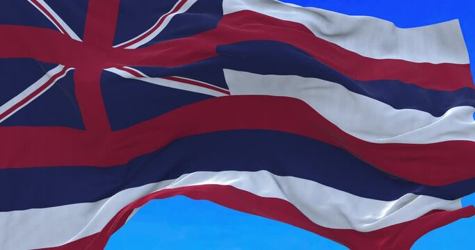 Beautiful waving flag of Hawaii.