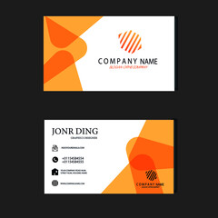 Business card design . double sided business card design template . flat orange and white business card inspiration