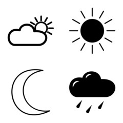 Weather Flat Icon Set Isolated On White Background