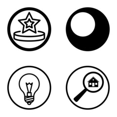 Circles1-2 Flat Icon Set Isolated On White Background