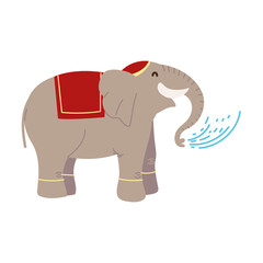 elephant splash water drops