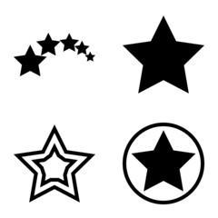 Stars Flat Icon Set Isolated On White Background