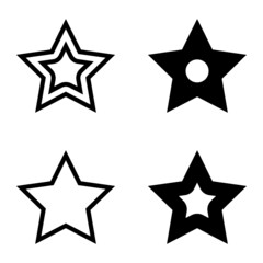 Stars Flat Icon Set Isolated On White Background