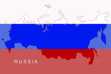 Map of Russia isolated on white