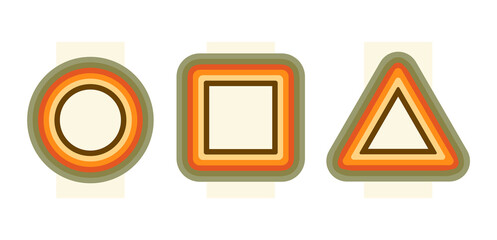 70s retro vintage 70s style stripes frame background poster lines. shapes vector design graphic 1970s retro background. abstract stylish 70s era line frame illustration