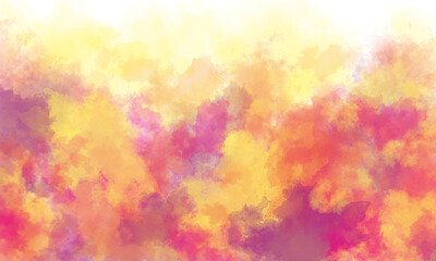 Obraz na płótnie Canvas multicolored sky gradient watercolor background with cloud texture