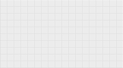 White ceramic tiles background. Vector illustration of wall made of square tiles. Seamless pattern. Porcelain stoneware. Abstract texture with copy space.