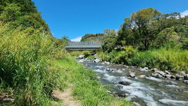 Panama, Boquete town, Caldera creek iron bridge of Los Ladrillos