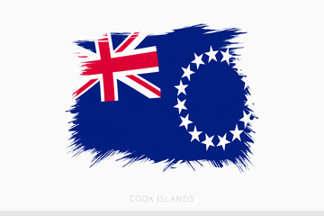Grunge flag of Cook Islands, vector abstract grunge brushed flag of Cook Islands.