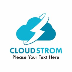 Cloud strom logo template illustration. suitable for marketing, internet, computer, website, branding, light, digital etc
