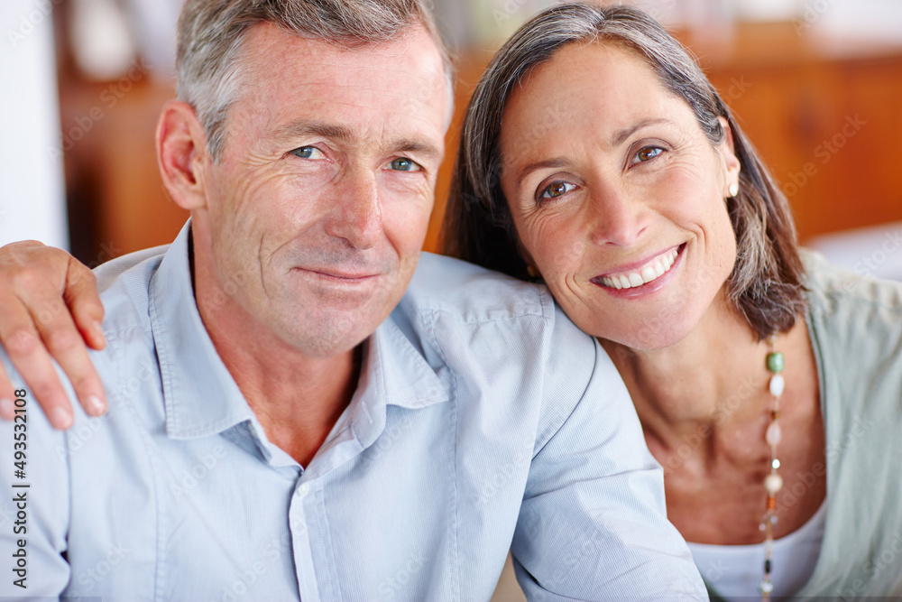 Canvas Prints True life partners. Portrait of a loving mature couple at home.