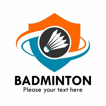 Badminton logo template illustration. suitable for sport