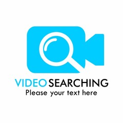 Video searching logo template illustration. suitable for multimedia, technology, web etc