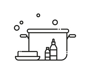 Soap making icon. Linear style. Hobby vector illustration.