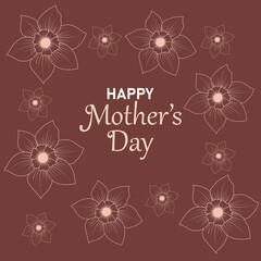 Happy Mother's Day. Greeting card with flowers. Vector illustration 
