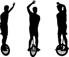 man on unicycle silhouettes © mtmmarek