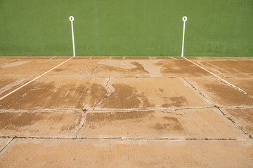 green covered fronton court for playing hand Pelota, Spain