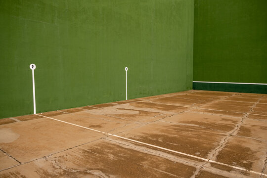 Detail of the marks in an fronton court, basque ball, Spain