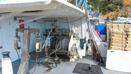 Barcos de pesca de bahía de Jávea o Xabea en España