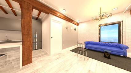 海が見えるリビングダイニングルーム