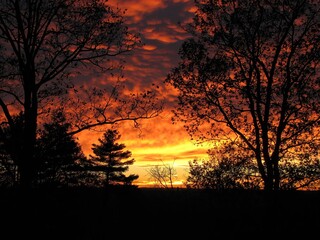 Obraz na płótnie Canvas A fall sunset